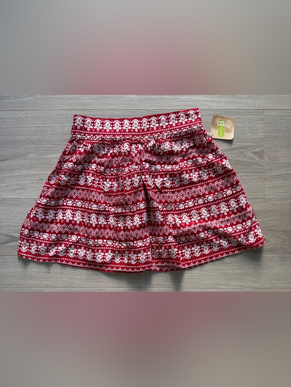 Crazy 8 Red and White Floral-Print Girls' Skort